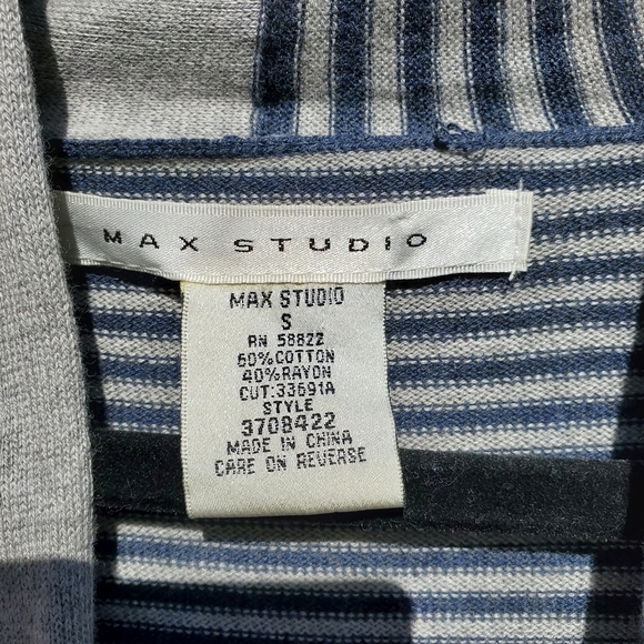 Max Studio Color Block Striped Faux Wrap Sweater - Picture 4 of 7